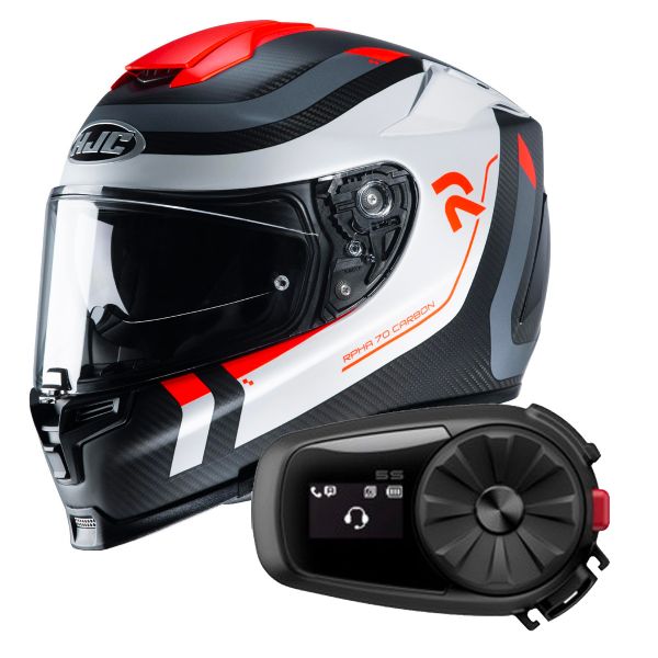 Full Face HJC RPHA 70 Carbon Reple MC6HSF + Kit Bluetooth Sena 5S Solo