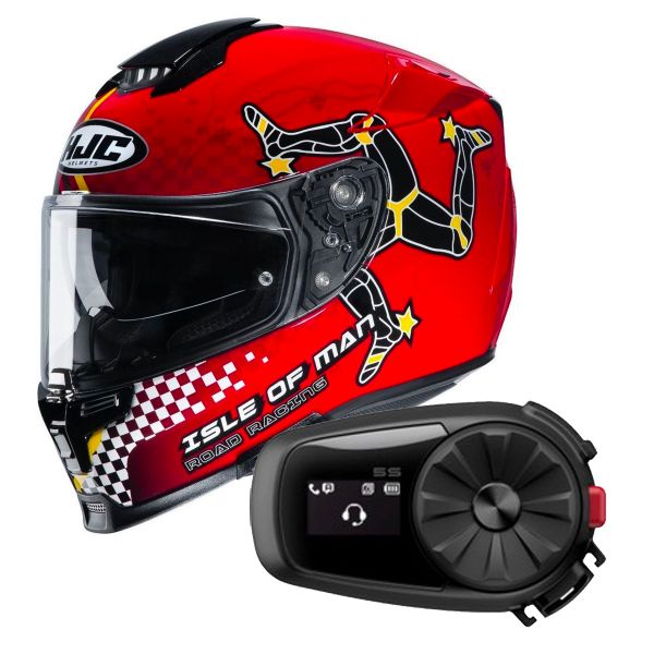 Full Face HJC RPHA 70 Isle Of Man MC1 + Kit Bluetooth Sena 5S Solo