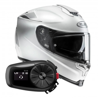 Full Face HJC RPHA 70 Semi Flat Pearl White + Kit Bluetooth Sena 5S Solo
