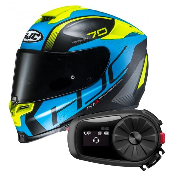Full Face HJC RPHA 70 Vias MC2SF + Kit Bluetooth Sena 5S Solo
