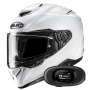 Casque Full Face HJC RPHA 72 Pearl White + Kit bluetooth 5R Lite Solo