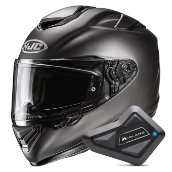 Full Face HJC RPHA 72 Semi Flat Titanium + Kit Bluetooth BT Mini