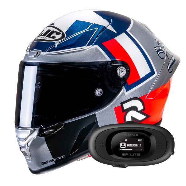 Full Face HJC RPHA1 Ben Spies Silver Star MC21 + Kit bluetooth 5R Lite Solo