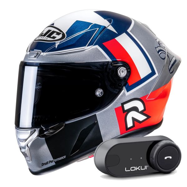 Full Face HJC RPHA1 Ben Spies Silver Star MC21 + Kit Bluetooth Lokui K30