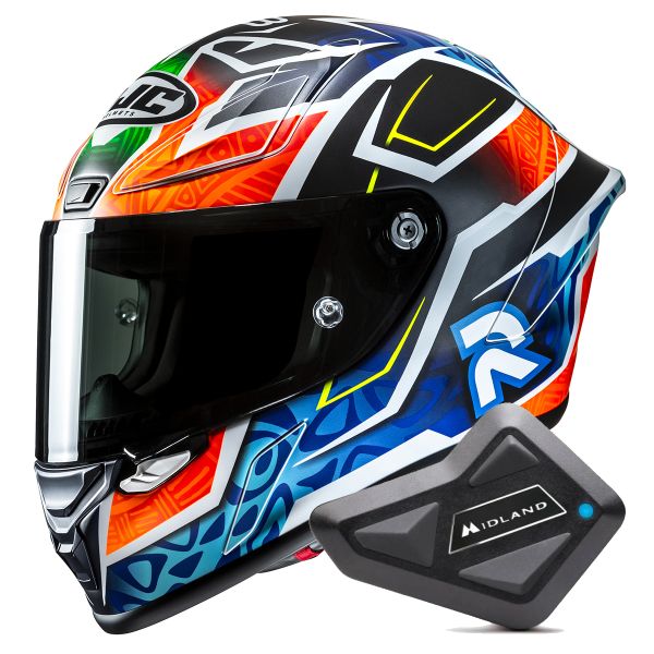 Full Face HJC RPHA1 Binder Replica 2024 MC27SF + Kit Bluetooth BT Mini