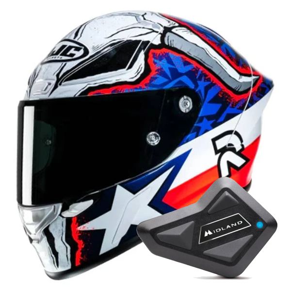 Full Face HJC RPHA1 Garrett Gerloff Replica + Kit Bluetooth BT Mini