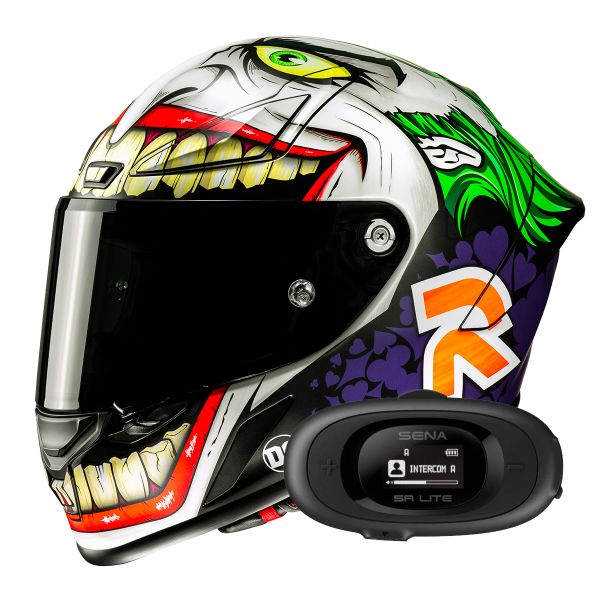 Full Face HJC RPHA1 Joker Dc Comics MC48SF + Kit bluetooth 5R Lite Solo