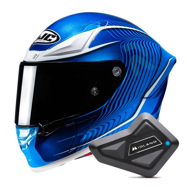 Full Face HJC RPHA1 Lovis MC2 + Kit Bluetooth BT Mini