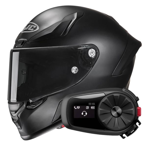 Full Face HJC RPHA1 Matte Black + Kit Bluetooth 5S