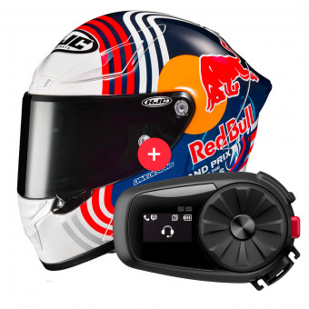 Full Face HJC RPHA1 Red Bull Austin GP MC21 + Kit Bluetooth 5S