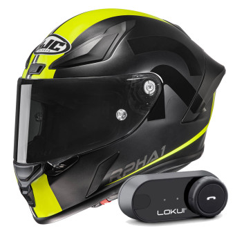 Full Face HJC RPHA1 Senin MC3HSF + Kit Bluetooth Lokui K30