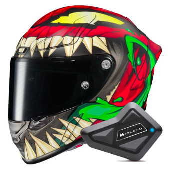 Full Face HJC RPHA1 Toxin Marvel + Kit Bluetooth BT Mini