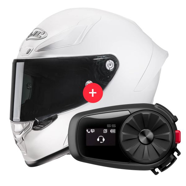 Full Face HJC RPHA1 White + Kit Bluetooth 5S