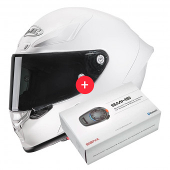Full Face HJC RPHA1 White + Kit Bluetooth SMH5