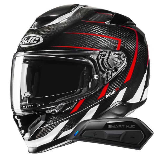 Full Face HJC RPHA71 Carbon Cano MC1 + Kit Bluetooth Smart 11B