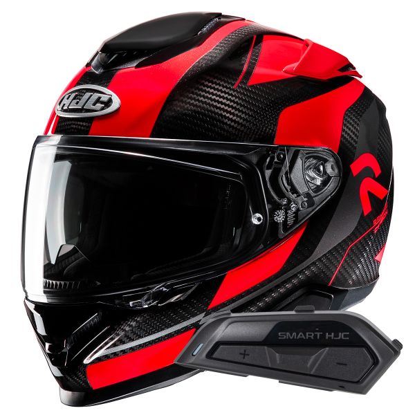 Full Face HJC RPHA71 Carbon Hamil MC1 + Kit Bluetooth Smart 21B