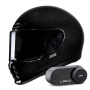 Casque Full Face HJC V10 Black + Kit Bluetooth Lokui K30