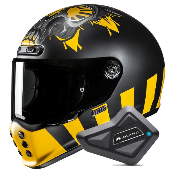 Full Face HJC V10 Crania MC3SF + Kit Bluetooth BT Mini