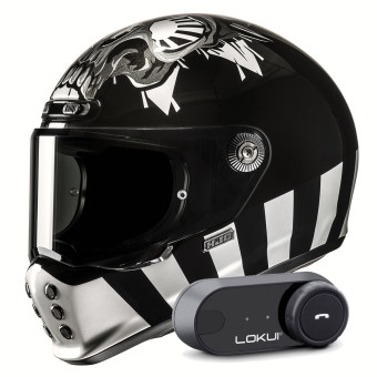 Full Face HJC V10 Crania MC5 + Kit Bluetooth Lokui K30