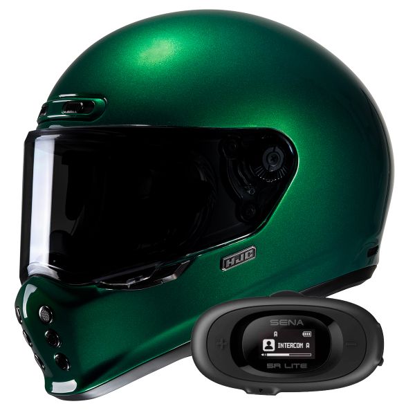 Full Face HJC V10 Deep Green+ Kit bluetooth 5R Lite Solo Full Face HJC V10 Deep Green+ Kit bluetooth 5R Lite Solo