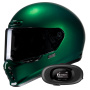 Casque Full Face HJC V10 Deep Green+ Kit bluetooth 5R Lite Solo