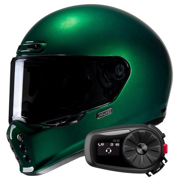 Full Face HJC V10 Deep Green + Kit Bluetooth 5S Solo Full Face HJC V10 Deep Green + Kit Bluetooth 5S Solo