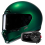 Casque Full Face HJC V10 Deep Green + Kit Bluetooth 5S Solo
