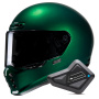 Casque Full Face HJC V10 Deep Green + Kit Bluetooth BT Mini
