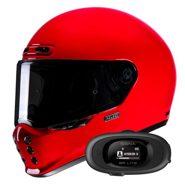 Full Face HJC V10 Deep Red+ Kit bluetooth 5R Lite Solo Full Face HJC V10 Deep Red+ Kit bluetooth 5R Lite Solo