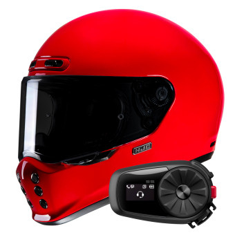 Full Face HJC V10 Deep Red + Kit Bluetooth 5S Solo