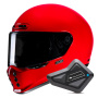 Casque Full Face HJC V10 Deep Red + Kit Bluetooth BT Mini