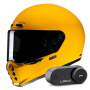Casque Full Face HJC V10 Deep Yellow + Kit Bluetooth Lokui K30
