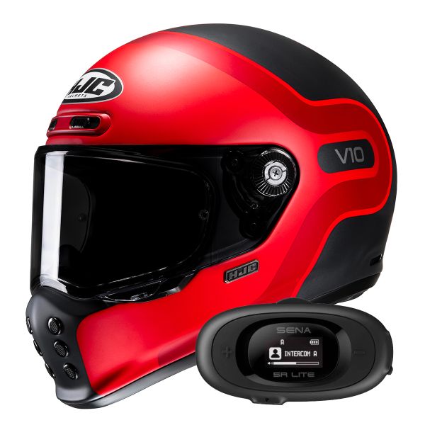 Full Face HJC V10 Grape MC1SF + Kit bluetooth 5R Lite Solo