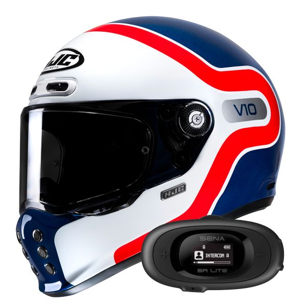 Full Face HJC V10 Grape MC21+ Kit bluetooth 5R Lite Solo