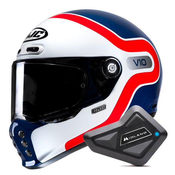 Full Face HJC V10 Grape MC21 + Kit Bluetooth BT Mini