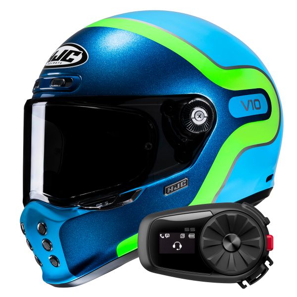 Full Face HJC V10 Grape MC24 + Kit Bluetooth 5S Solo