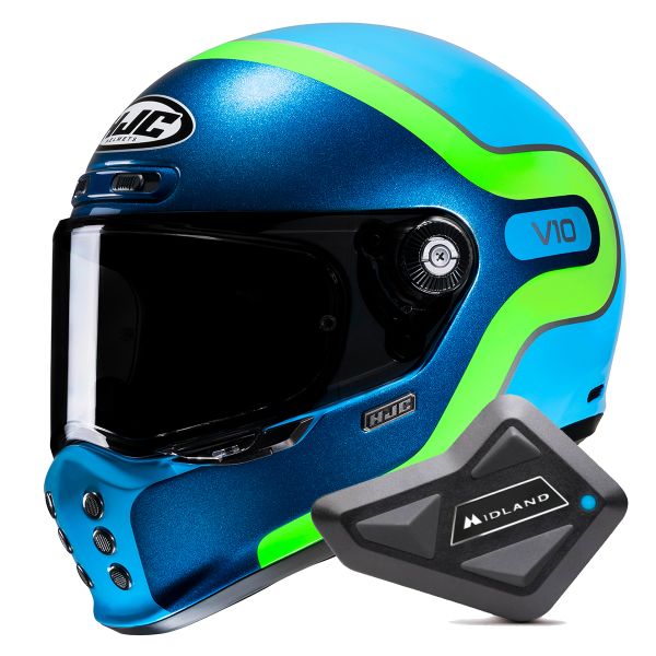 Full Face HJC V10 Grape MC24 + Kit Bluetooth BT Mini