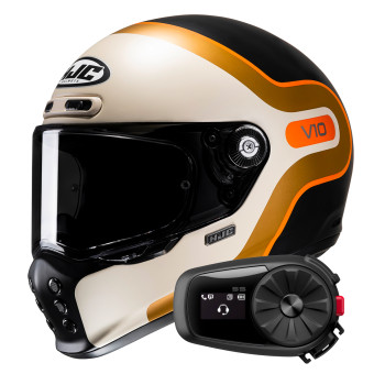 Full Face HJC V10 Grape MC7SF + Kit Bluetooth 5S Solo