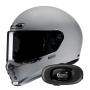 Casque Full Face HJC V10 N. Grey+ Kit bluetooth 5R Lite Solo