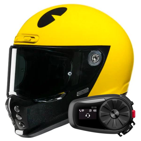 Full Face HJC V10 Pacman MC3 + Kit Bluetooth 5S Solo