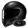 Casque Full Face HJC V10 Semi Flat Black+ Kit bluetooth 5R Lite Solo