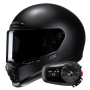 Casque Full Face HJC V10 Semi Flat Black + Kit Bluetooth 5S Solo