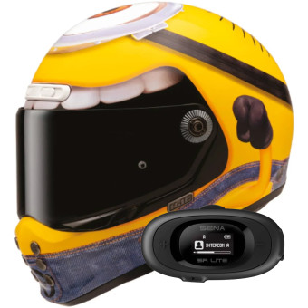 Full Face HJC V10 Stuart Minions MC3 + Kit bluetooth 5R Lite