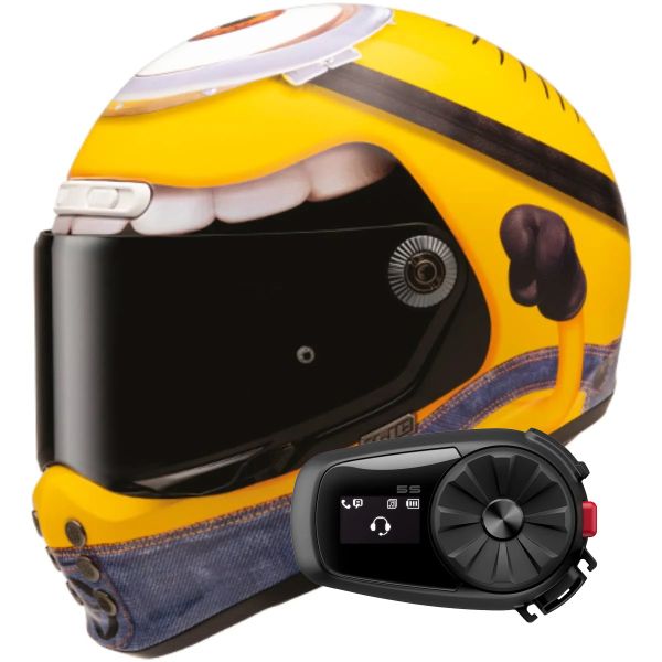 Full Face HJC V10 Stuart Minions MC3 + Kit Bluetooth 5S Solo Full Face HJC V10 Stuart Minions MC3 + Kit Bluetooth 5S Solo