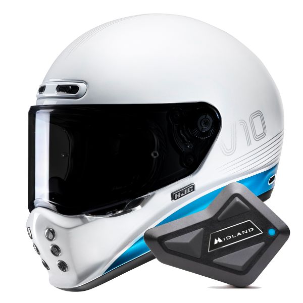 Full Face HJC V10 Tami MC2 + Kit Bluetooth BT Mini