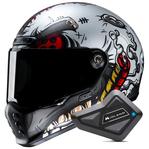 Full Face HJC V10 Vatt MC1SF + Kit Bluetooth BT Mini