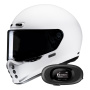 Casque Full Face HJC V10 White + Kit bluetooth 5R Lite Solo
