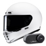 Casque Full Face HJC V10 White + Kit Bluetooth Lokui K30