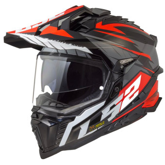 Casque Full Face LS2 Explorer Spire Black Titanium Red MX701 Casque Full Face LS2 Explorer Spire Black Titanium Red MX701