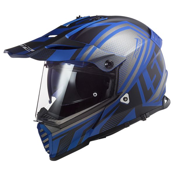 Motocross LS2 Pioneer Evo Master Matt Black Blue MX436